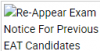 Re-Appear Exam Notice for Previous EAT Candidates